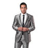 Black / Black Solid Tone on Tone  Satin 2-PC Slim Fit Stretch Suits