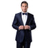 Black / Black Solid Tone on Tone  Satin 2-PC Slim Fit Stretch Suits