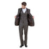 Brown Solid Shiny Sharkskin 3-PC Regular Modern Fit Suits