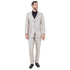 Champagne Men's Sharskin Slim-Fit 3-Piece Suit