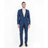 Blue / Black Solid with Black Shawl Collar Trim 2-PC Slim Fit Suits