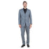 Grey Men's Slim-Fit 3-Piece Sharkskin Suit