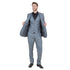 Grey Men's Slim-Fit 3-Piece Sharkskin Suit