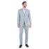 Light Grey Men's Slim-Fit 3-Piece Sharkskin Suit