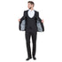 Black Men's Ultra Slim-Fit 3pc Suit w/ Expandable Waistband