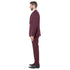 Burgundy Men's Ultra Slim-Fit 3pc Suit w/ Expandable Waistband