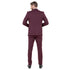 Burgundy Men's Ultra Slim-Fit 3pc Suit w/ Expandable Waistband