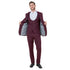 Burgundy Men's Ultra Slim-Fit 3pc Suit w/ Expandable Waistband