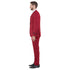 Cherry Red Men's Ultra Slim-Fit 3pc Suit w/ Expandable Waistband