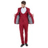 Cherry Red Men's Ultra Slim-Fit 3pc Suit w/ Expandable Waistband