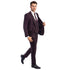 Burgundy Men's Ultra Slim-Fit 3-Piece Glen Check Suit