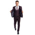 Burgundy Men's Ultra Slim-Fit 3-Piece Glen Check Suit