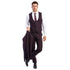 Burgundy Men's Ultra Slim-Fit 3-Piece Glen Check Suit