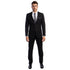 Black Men's Hybrid-Fit 3pc Paisley Suit w/ Wide Black Shawl Collar