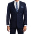 Navy Blue Men's Hybrid-Fit 3pc Paisley Suit w/ Wide Black Shawl Collar