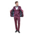 Mens 3pc Solid Satin Suit Set w/ Free Bowtie