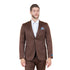 Brown 2 PC Birdseye Suit Skinny Fit Suits