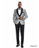 Silver / Black Shawl Collar Paisley Mens-suit