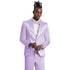 Lavender Solid Shiny U-Shape Vest Mens-suit