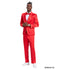 Red Solid Shiny U-Shape Vest Mens-suit