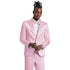 Dusty Rose Solid Shiny U-Shape Vest Mens-suit