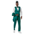 Green Solid Shiny U-Shape Vest Mens-suit