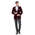 Men's Modern Fit Velvet Blazer w/ Elbow Patch