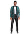 Mens Satin Shawl Lapel Blazer Only Floral Pattern