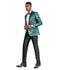 Mens Satin Shawl Lapel Blazer Only Floral Pattern