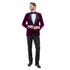 Men's Velvet Slim-Fit Blazer w/ Satin Shawl Collar