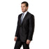 Black / Black Solid Tone on Tone  Satin 2-PC Slim Fit Stretch Suits For Men