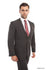 Dark Gray Textured 2-PC Slim Fit Performence Stretch Suits For Men